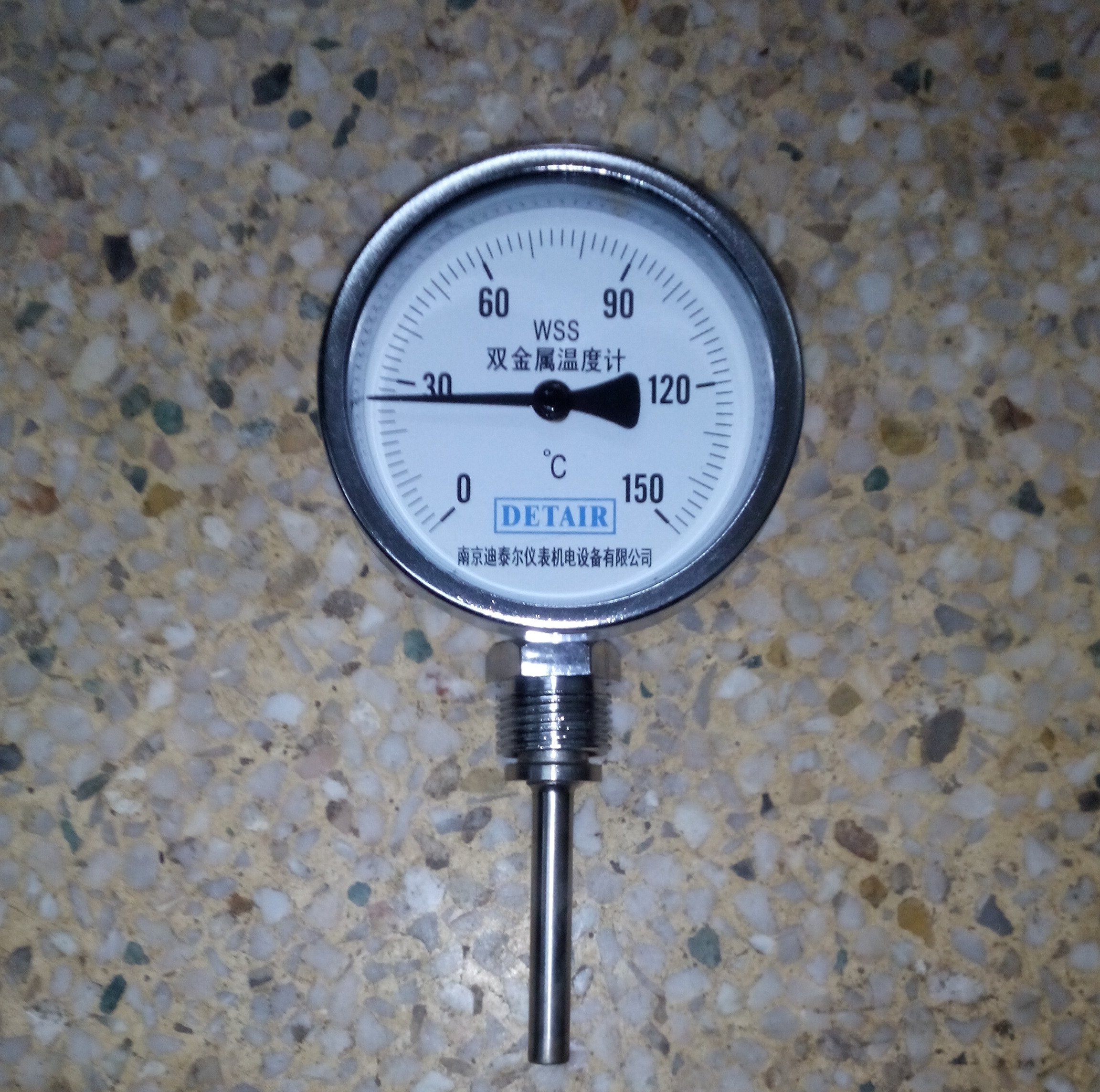 双金属温度计WSS-411-100℃-100mm 径向,M27*2外螺纹,1.5级