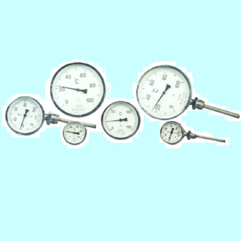双环牌双金属温度计WSS401轴向,表面100mm,0-500℃,精度1.5级