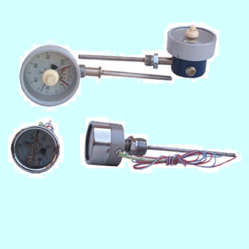 WSSX-401电接点双金属温度计100℃ 150℃轴向,上下限,双环温度计