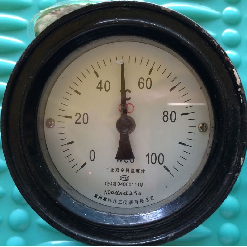 双金属温度计WSS301轴向,表面60mm,100℃常州双环 铸铝外壳专用表