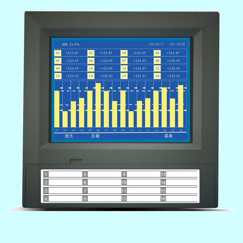 XSR30液晶无纸记录仪 高精度 9路输入,9路继电器,8路变送记录仪