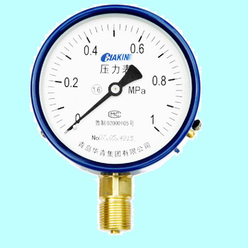 Y100 压力表,青岛华青仪表 电镀表壳 铜接头 特价直销