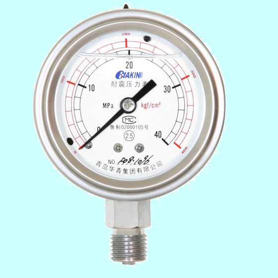 YN60 耐震压力表 60表面 0-0.1-60mpa 青岛华青仪表 特价直销