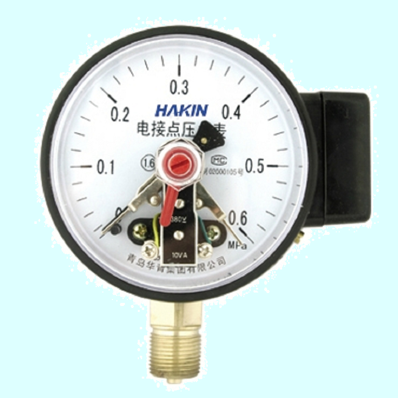 YX100C 磁助电接点压力表 触点30VA 电镀表壳青岛华青仪表