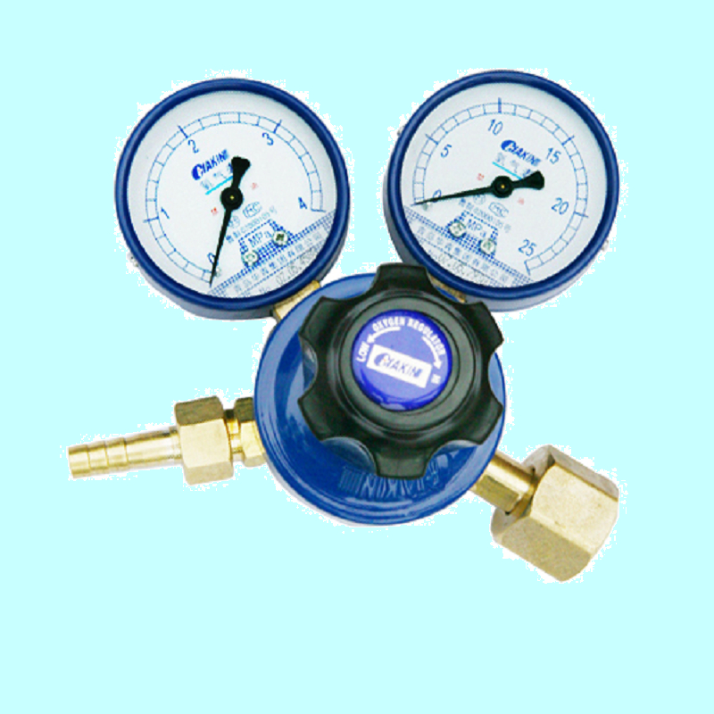 YQY-08II 氧气减压器 铜体 4*25 双表头 青岛华青仪表