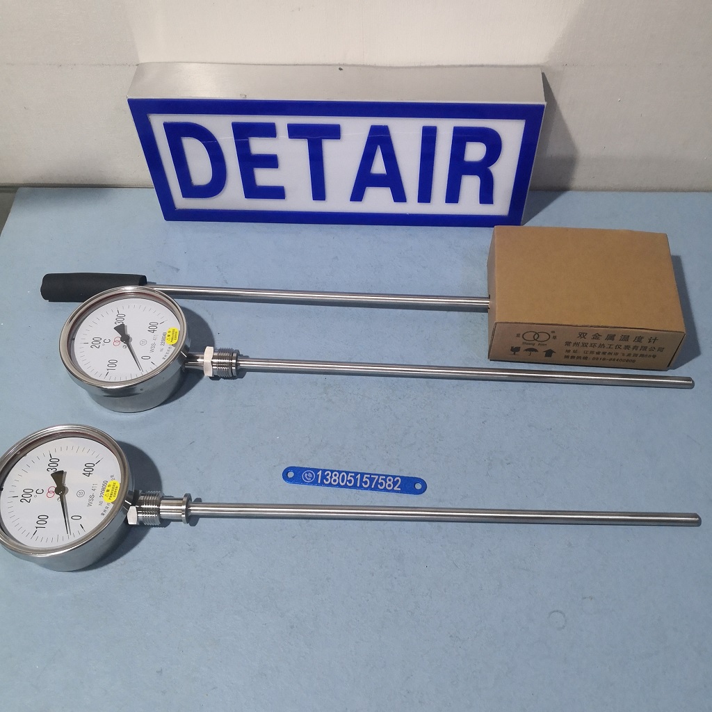 常州双环双金属温度计径向 不锈钢材质 WSS-411-400℃ 双环双金属温度计
