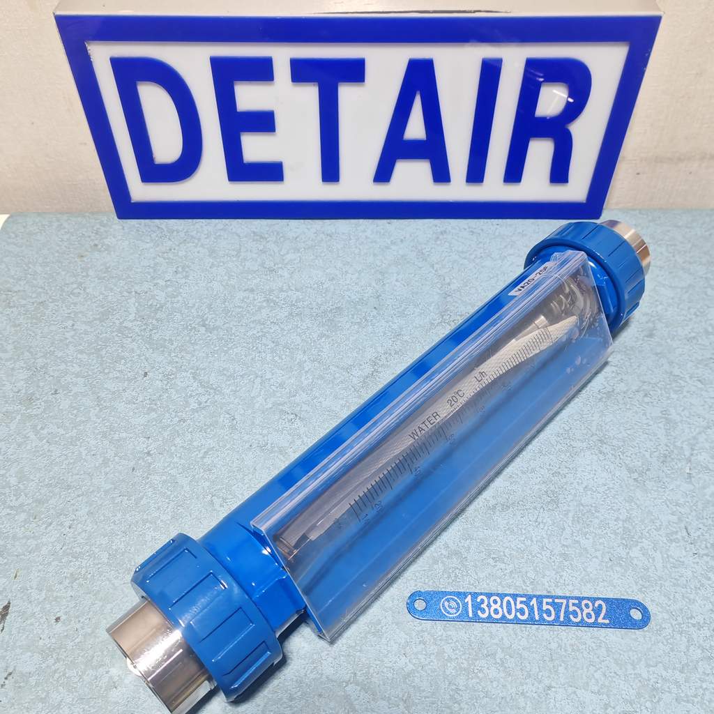 VA20-25F防腐玻璃转子流量计 内螺纹连接总长375mm玻璃管浮子流量计