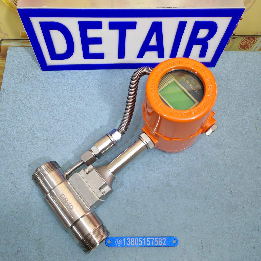 螺纹式带温度压力气体热式质量流量计,现场显示信号输出气体热式质量流量计