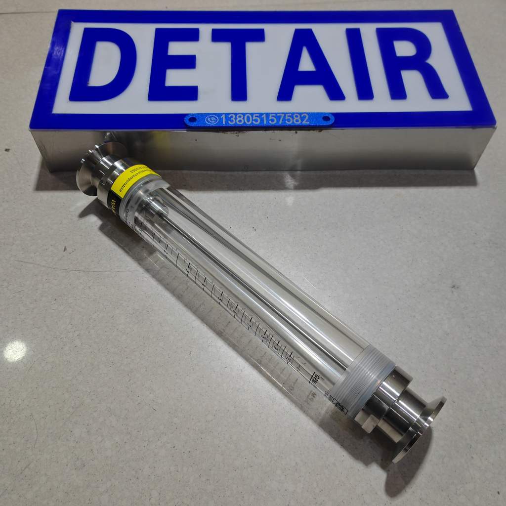 卫生卡盘型不锈钢有机管道流量计LZG-25S,卡盘50.5mm不锈钢有机玻璃流量计