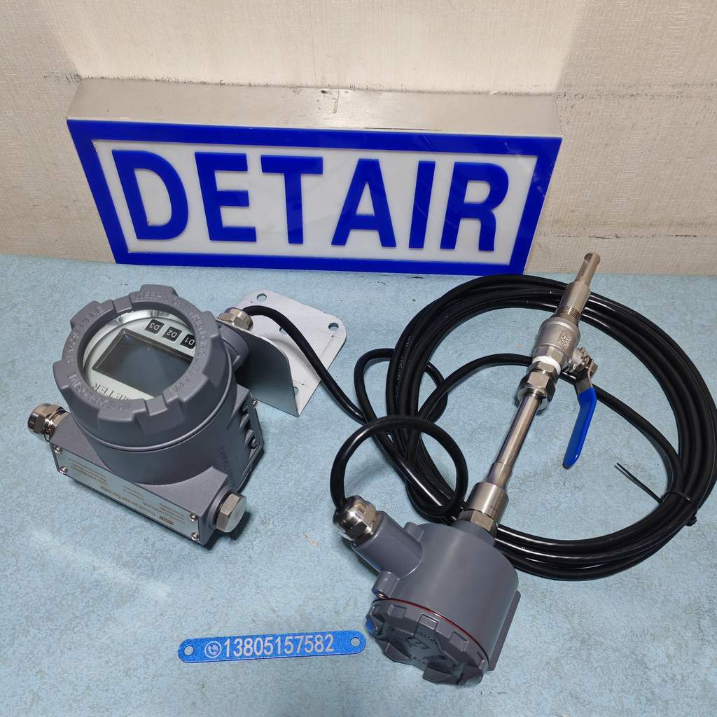 分体显示带球阀插入式热式气体质量流量计,不锈钢插入式气体热式质量流量计